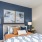 Model Bedroom and Bathroom with Blue Accents