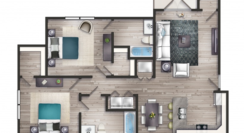 The Pointe at Heritage - Jasper II - Newly Redesigned 2BD, 2BA 1055 sf